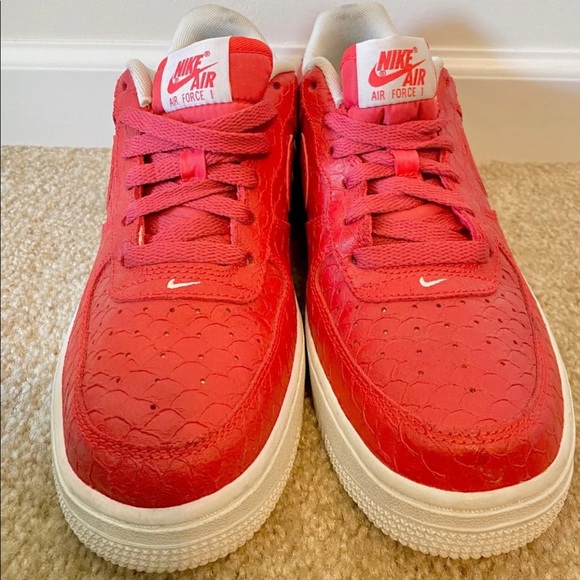red snakeskin air force ones